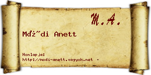 Módi Anett névjegykártya