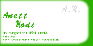 anett modi business card